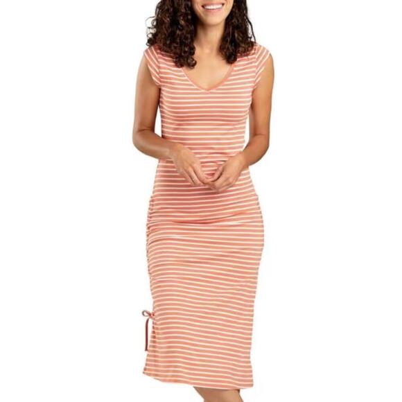 Toad & Co Dresses & Skirts - Toad & Co Muse dress sz small in salmon coral balanced stripe